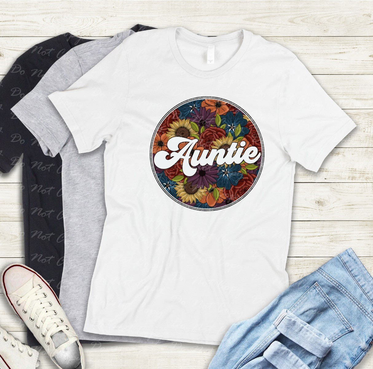 23-06 Auntie Floral Circle Tee