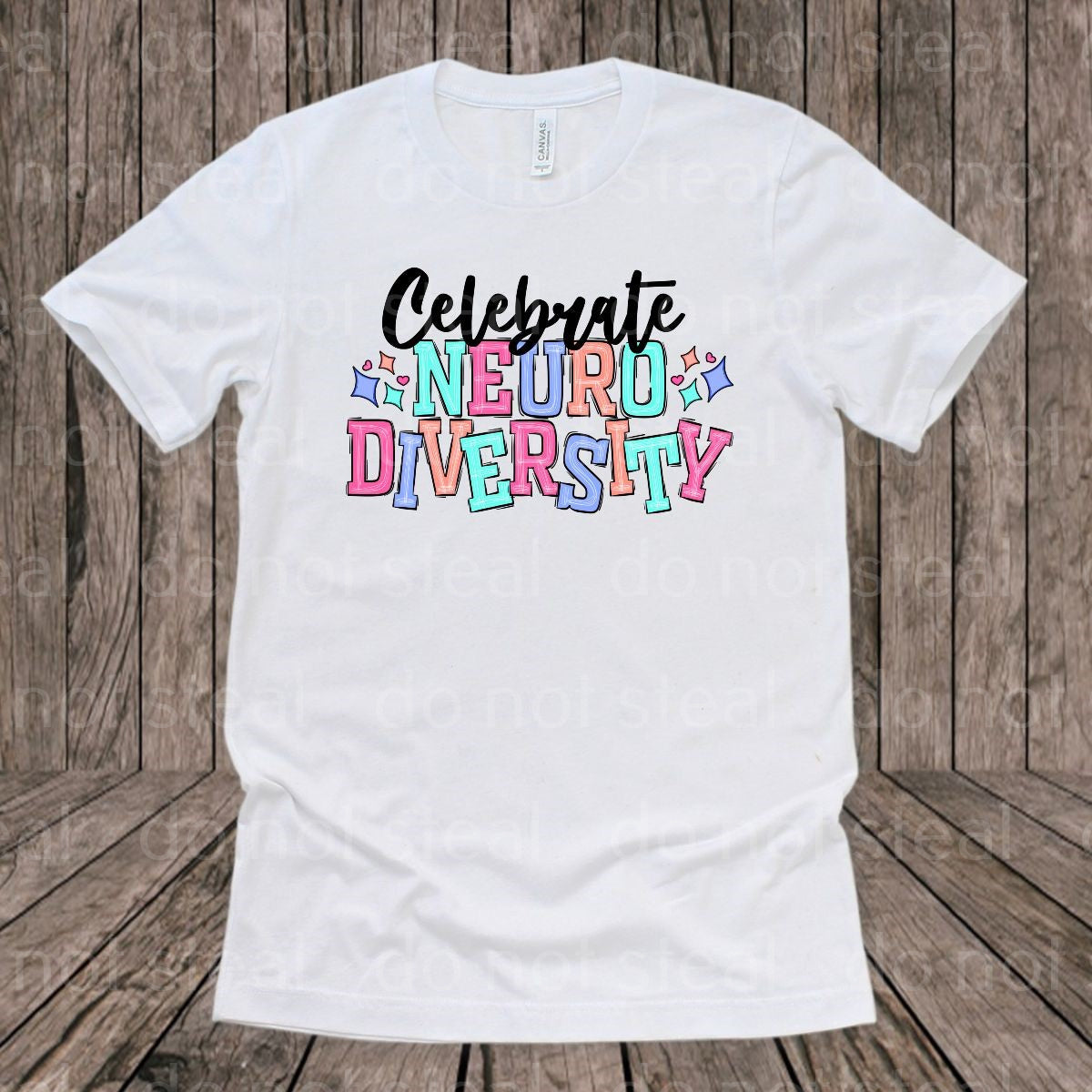 26-116B Celebrate Neurodiversity - Pastel  Completed Tee