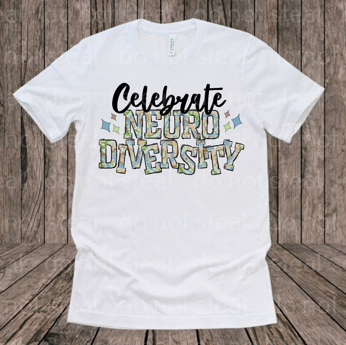 26-116C Celebrate Neurodiversity - Masculine Tie Dye Completed Tee