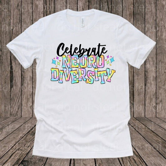 26-116D Celebrate Neurodiversity - Pastel Tie Dye Completed Tee