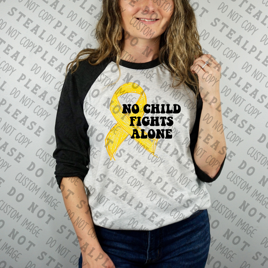 26-125 No Child Fights Alone Awareness Rainbow Completed Tee