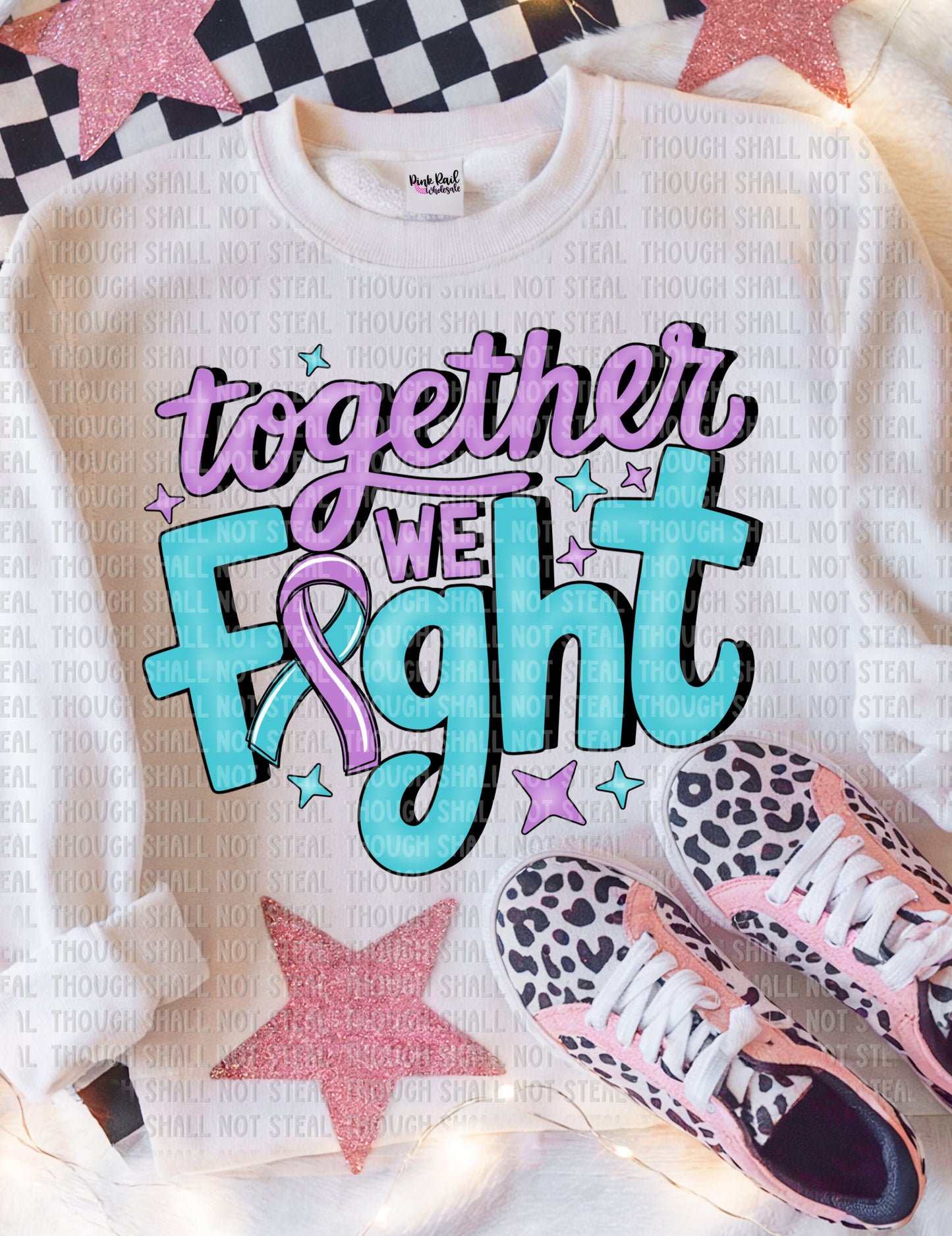 26-139 Teal and Purple - Together We Fight Tee