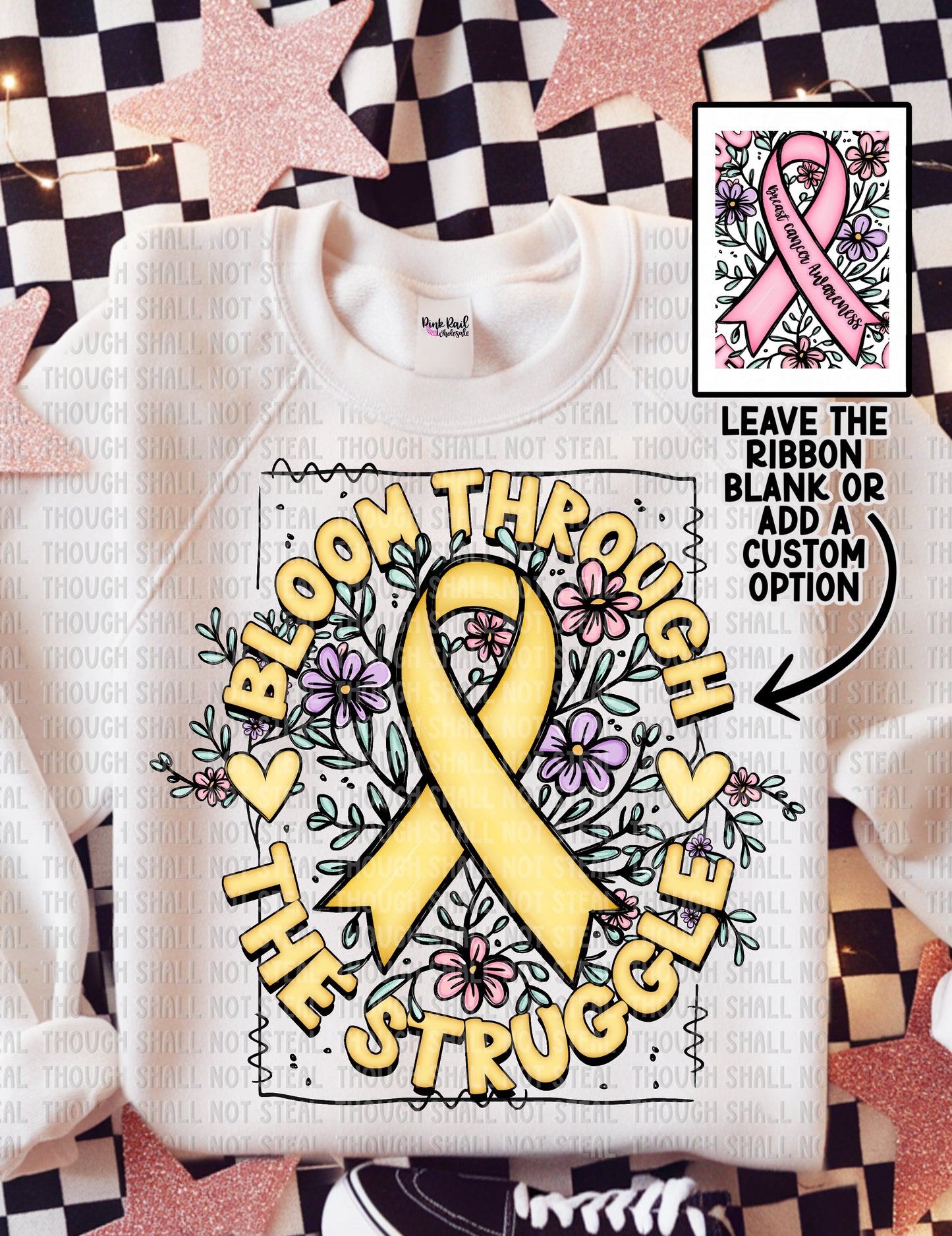26-151 Bloom Through The Struggle - Yellow Ribbon Tee