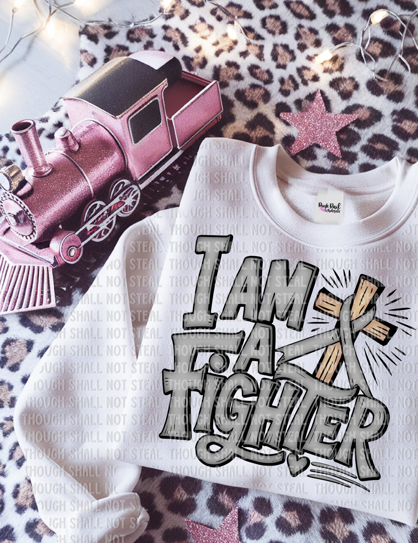 26-153 Gray - I Am A Fighter Tee