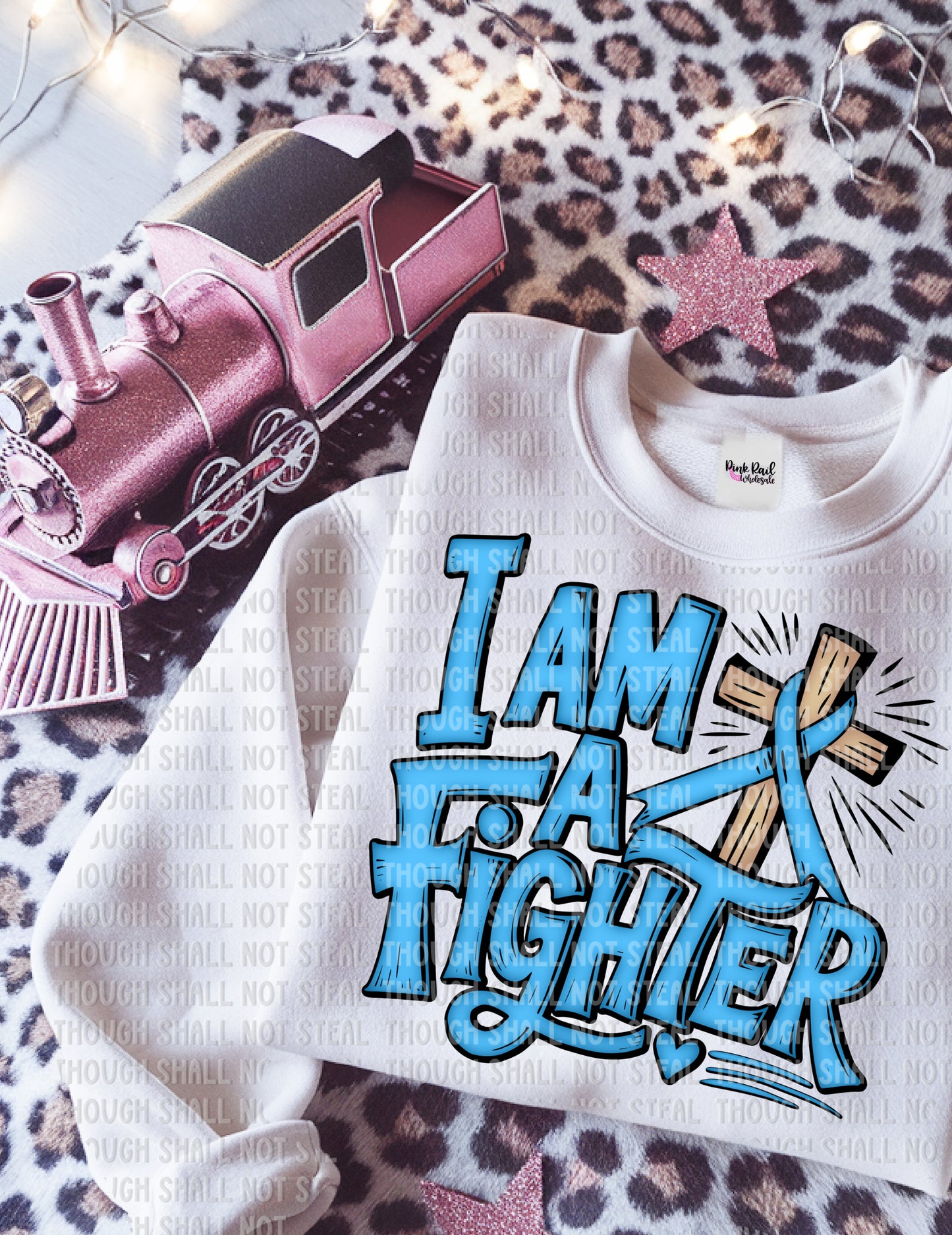 26-155 Light Blue - I Am A Fighter Tee