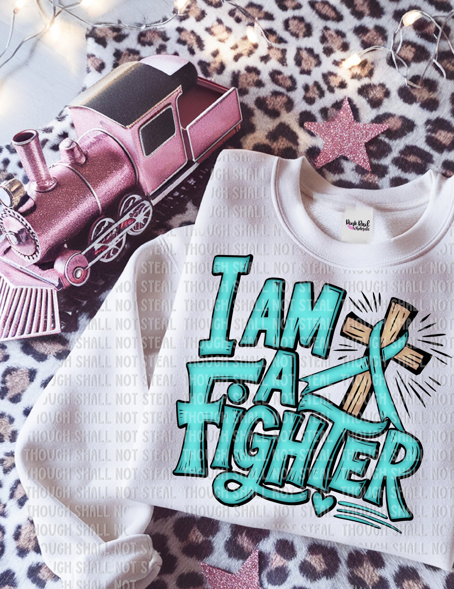 26-159 Teal - I Am A Fighter Tee
