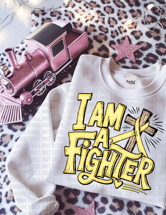 26-161 Yellow - I Am A Fighter Tee