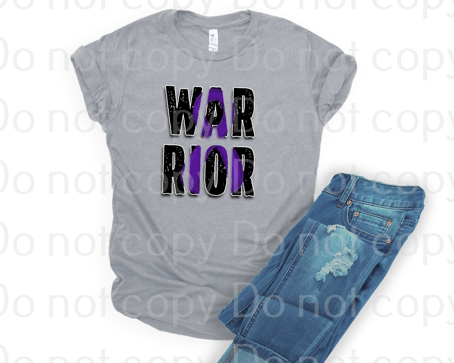 26-18 Warrior With Purple Ribbon Completed Tee