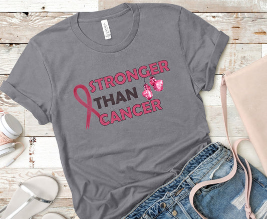 45-89 stronger than cancer Breast Cancer Awareness Completed Tee