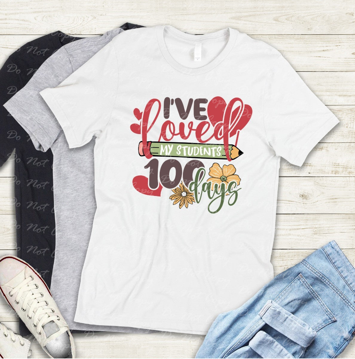 27-13 Loved Students 100 Days Tee