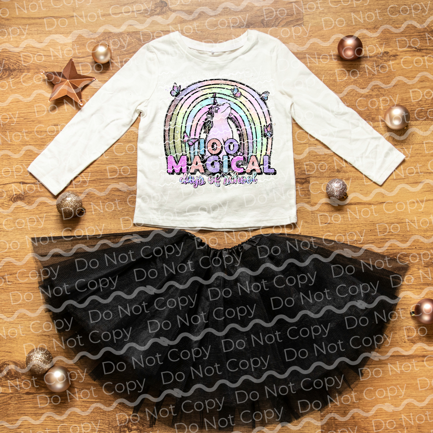 27-29 100 Magical Days Of School Rainbow Unicorn Completed Tee