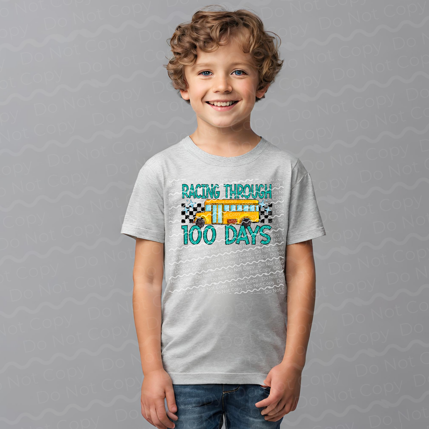 27-37 Racing Through 100 Days Bus Completed Tee