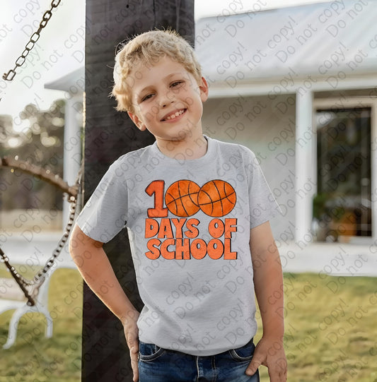 27-57 A Basketball - 100 days of school tee