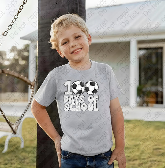 27-57 D Soccer - 100 days of school tee