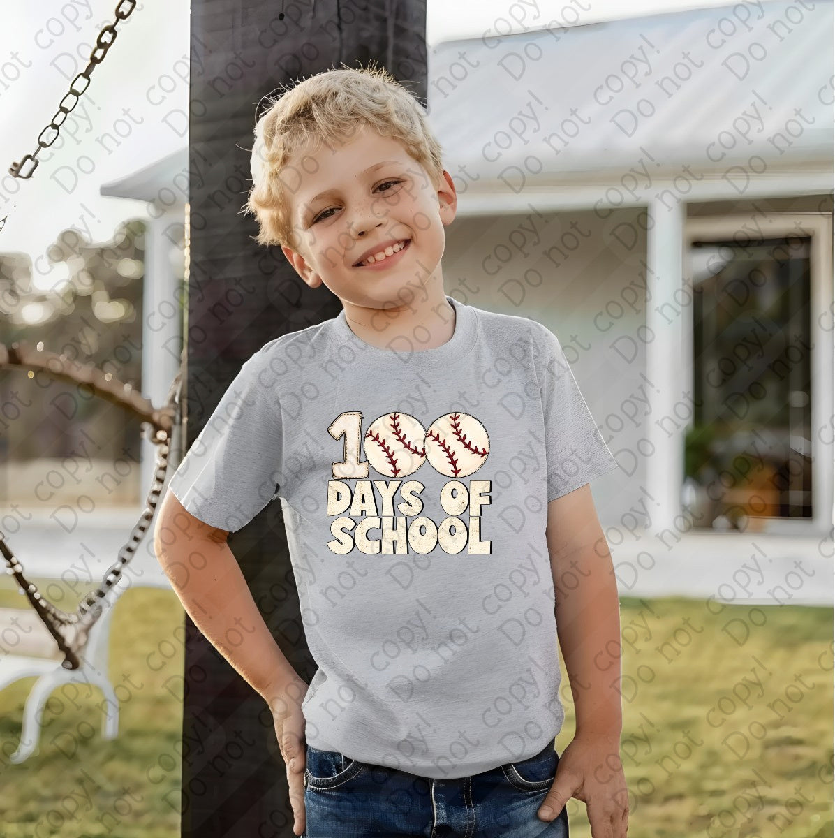 27-57 G Baseball - 100 days of school tee