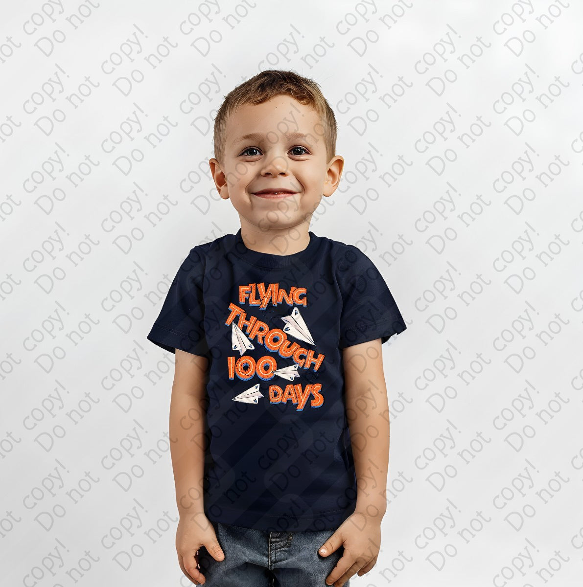27-61 A Orange - Flying through 100 days tee