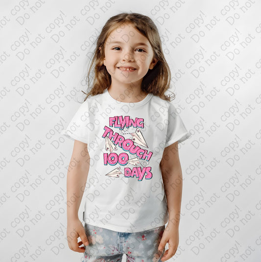 27-61 B Pink - Flying through 100 days tee