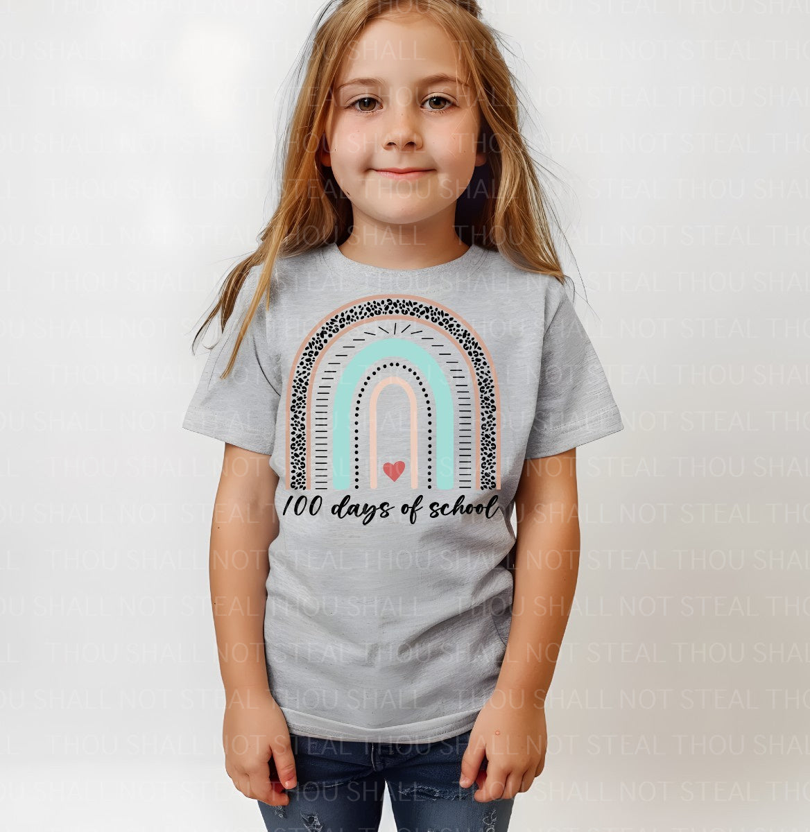 27-67 100 Days of School Rainbow tee