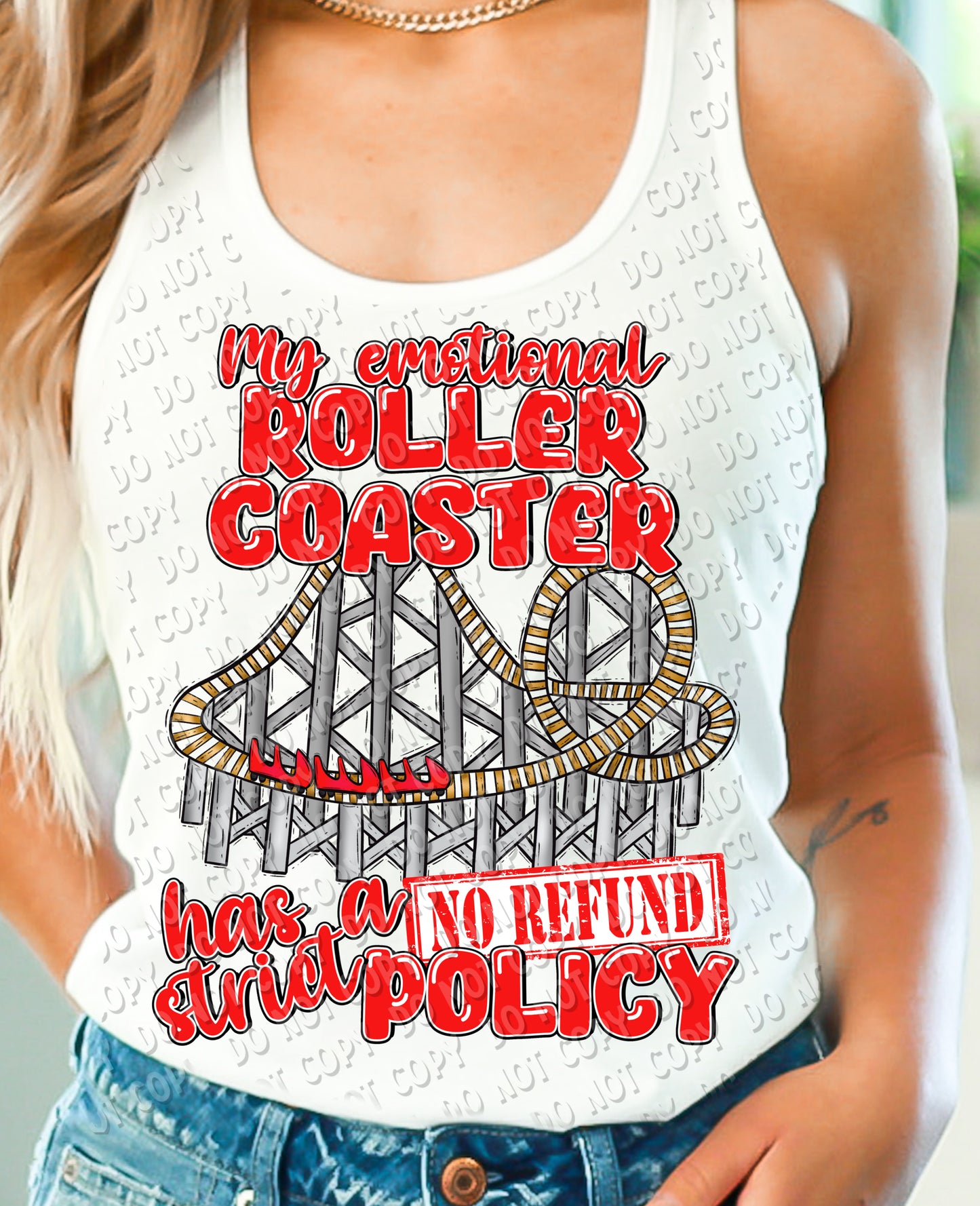 29-38 My Emotional Roller Coaster - Red Completed Tee