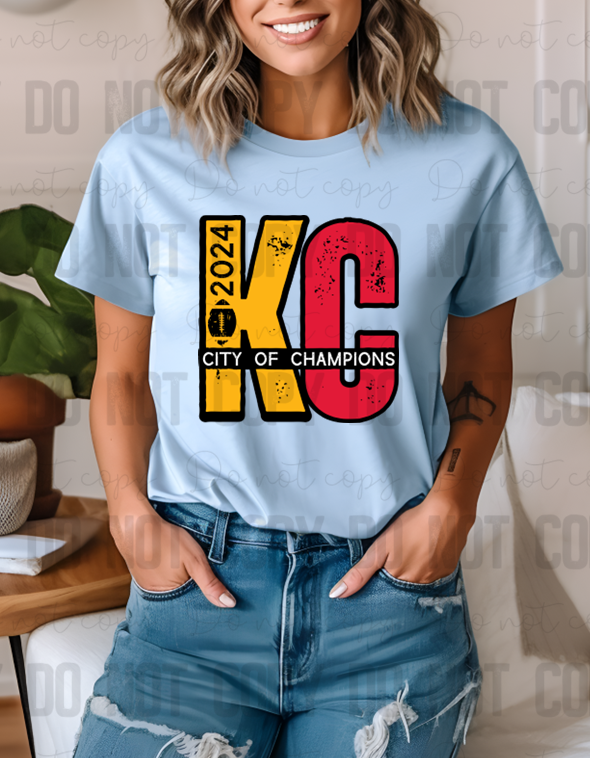 30-172 KC 2024 Champs Disco Faux Sequin PGB Completed Tee