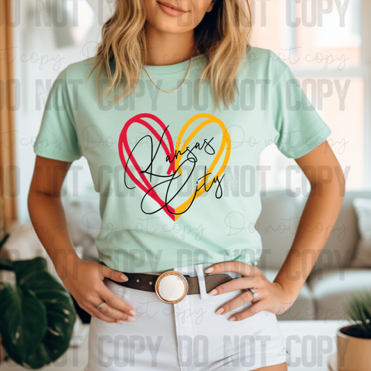 30-190 Kansas City Heart Black PGB Completed Tee