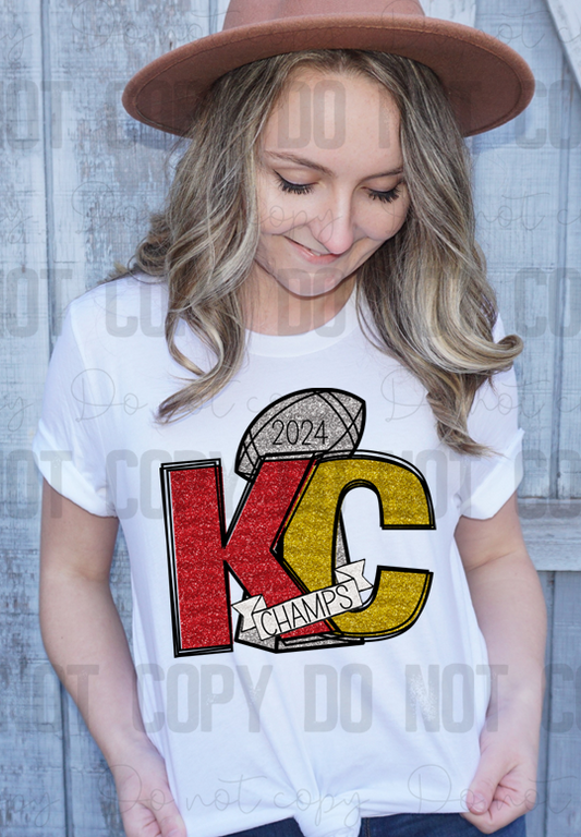 30-193 KC Champs 2024 Glitter PGB Completed Tee