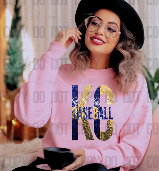 30-207 KC Baseball  Mini Glam PGB KC Completed Tee