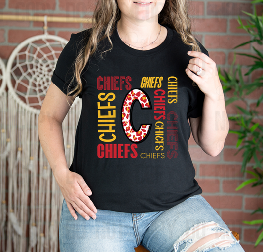 30-31 Chiefs Initial Leopard Completed Tee