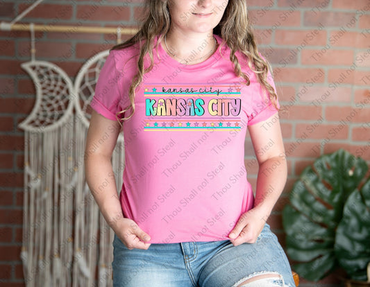 30-378 Kansas City - Pastel Stars tee