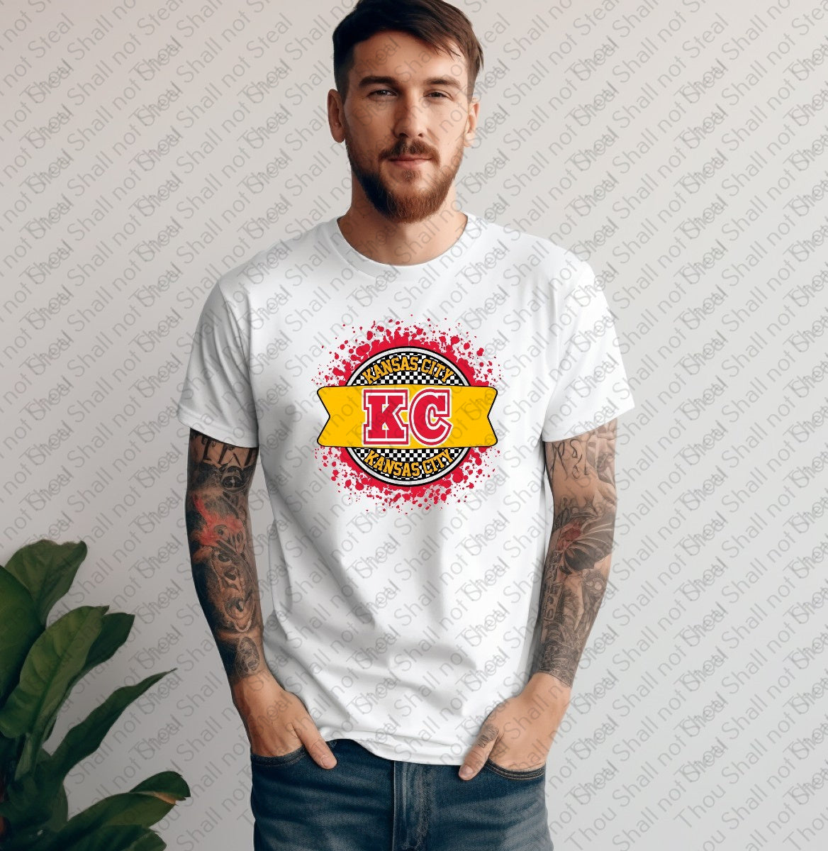 30-390 KC Kansas City - Checkered Circle tee