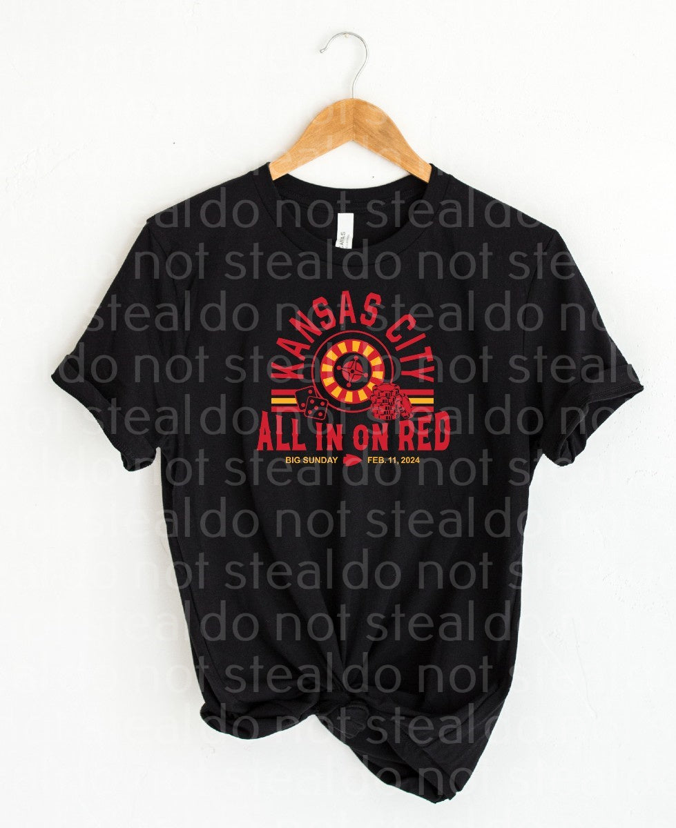 30-57 All In On Red Multi Color Tee