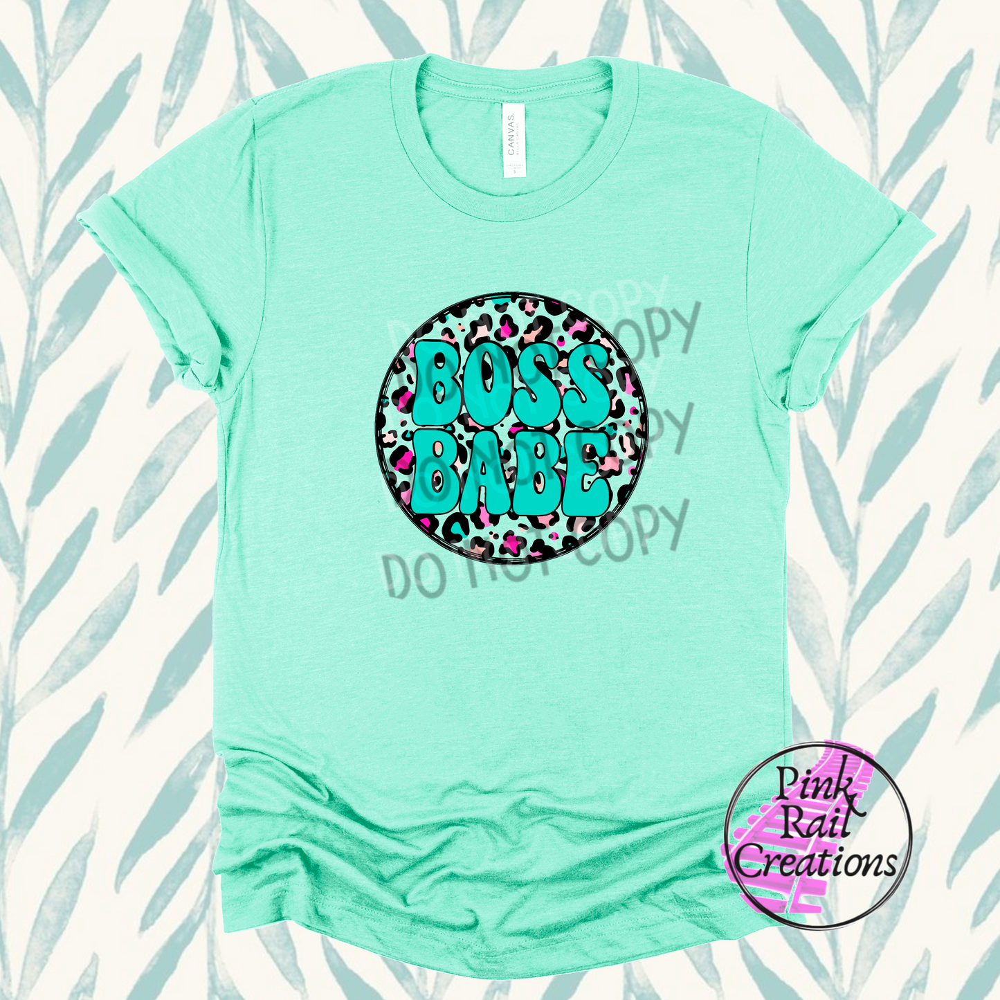 35-02 Teal cheetah boss babes Completed Tee