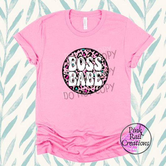 35-03 White cheetah boss babes Completed Tee