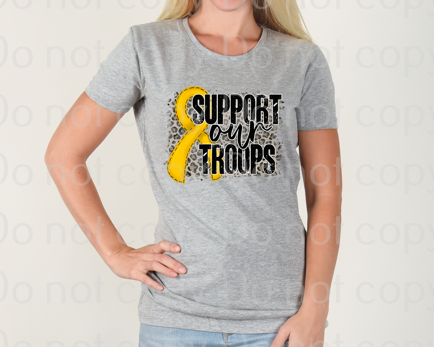 40-02 Support our troops yellow ribbon completed tee