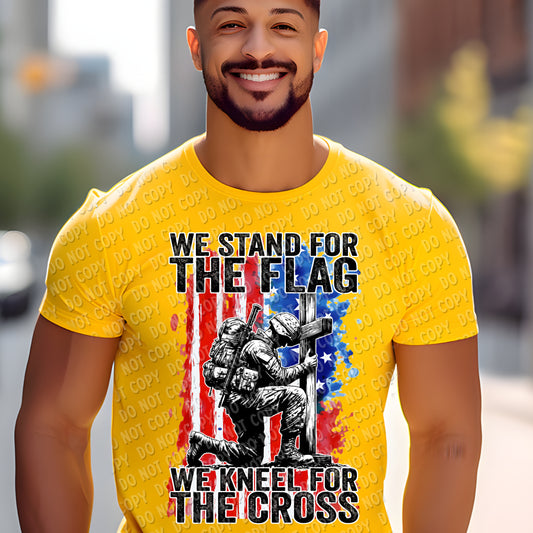 40-10 We stand for the flag -male completed tee