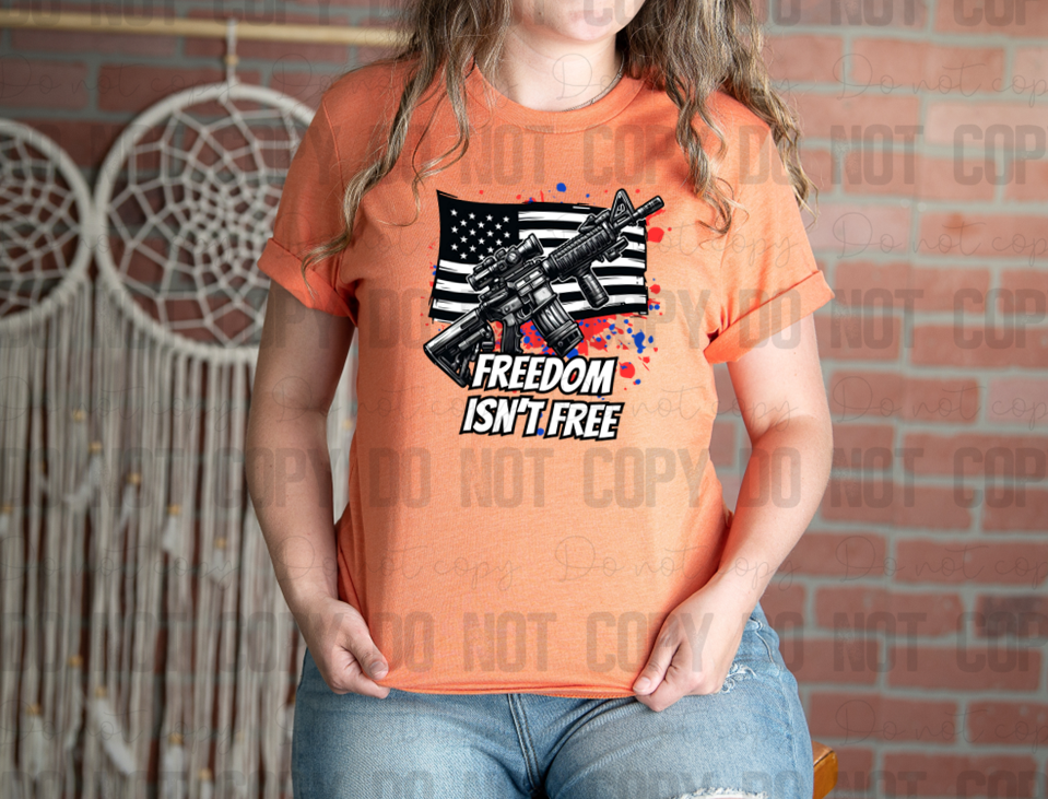 40-12 Freedom Isn't Free Paint Splatter Completed Tee