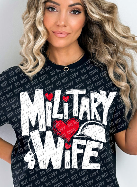 40-18 Military Wife - White Completed Tee