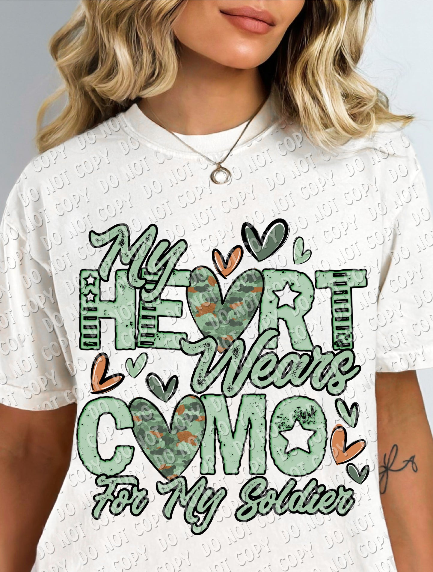 40-19 My Heart Wears Camo For My Soldier Tee