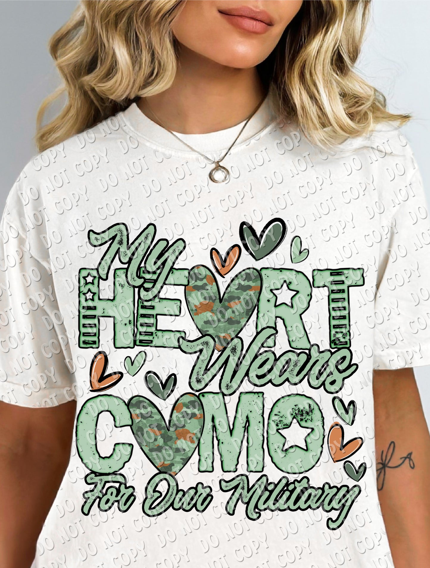 40-20 My Heart Wears Camo For Our Military Tee