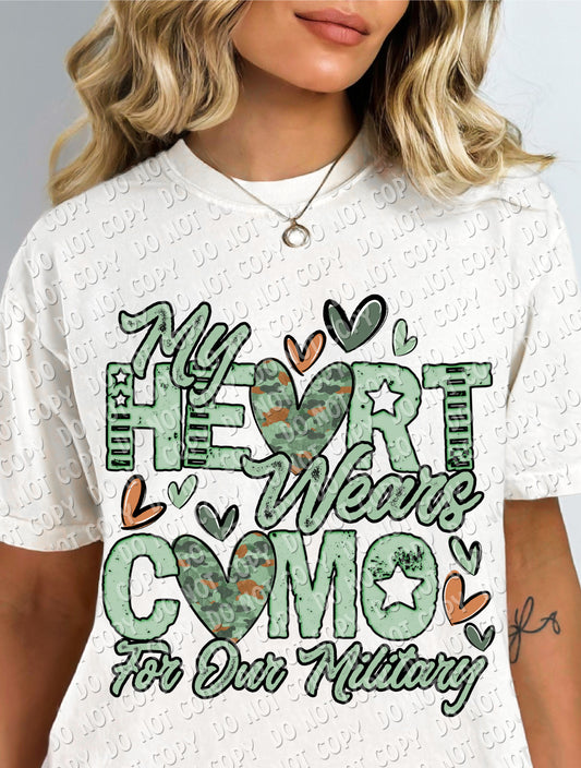 40-20 My Heart Wears Camo For Our Military Tee