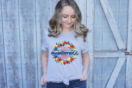 43-06 Autism Awareness Sunflower  Completed Tee