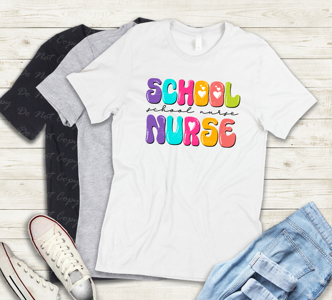 50-14 school nurse bright tee