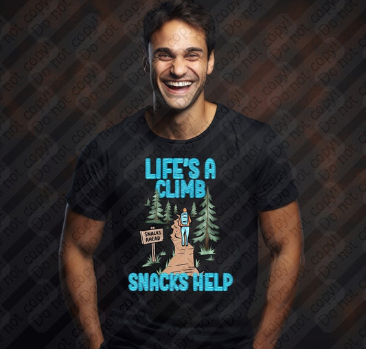 55-31 Life’s A Climb Snacks Help Completed Tee