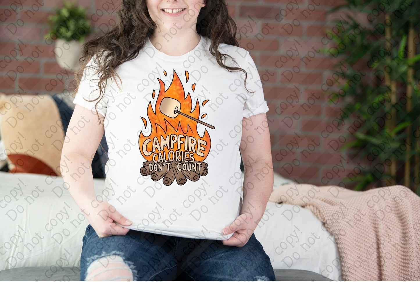 55-33 Campfire Calories Don_t Count Completed Tee