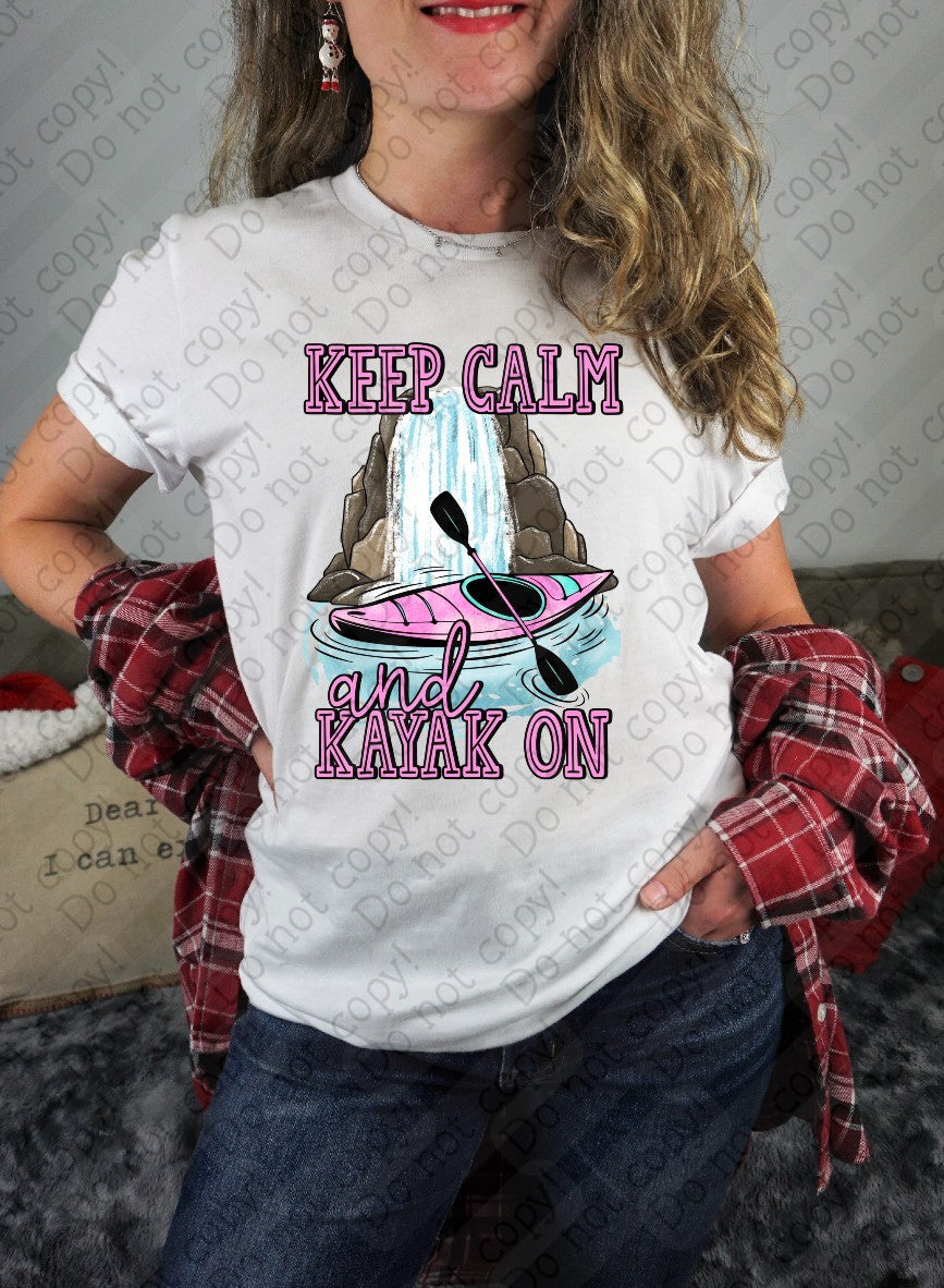 55-37 Keep Calm and Kayak On Completed Tee