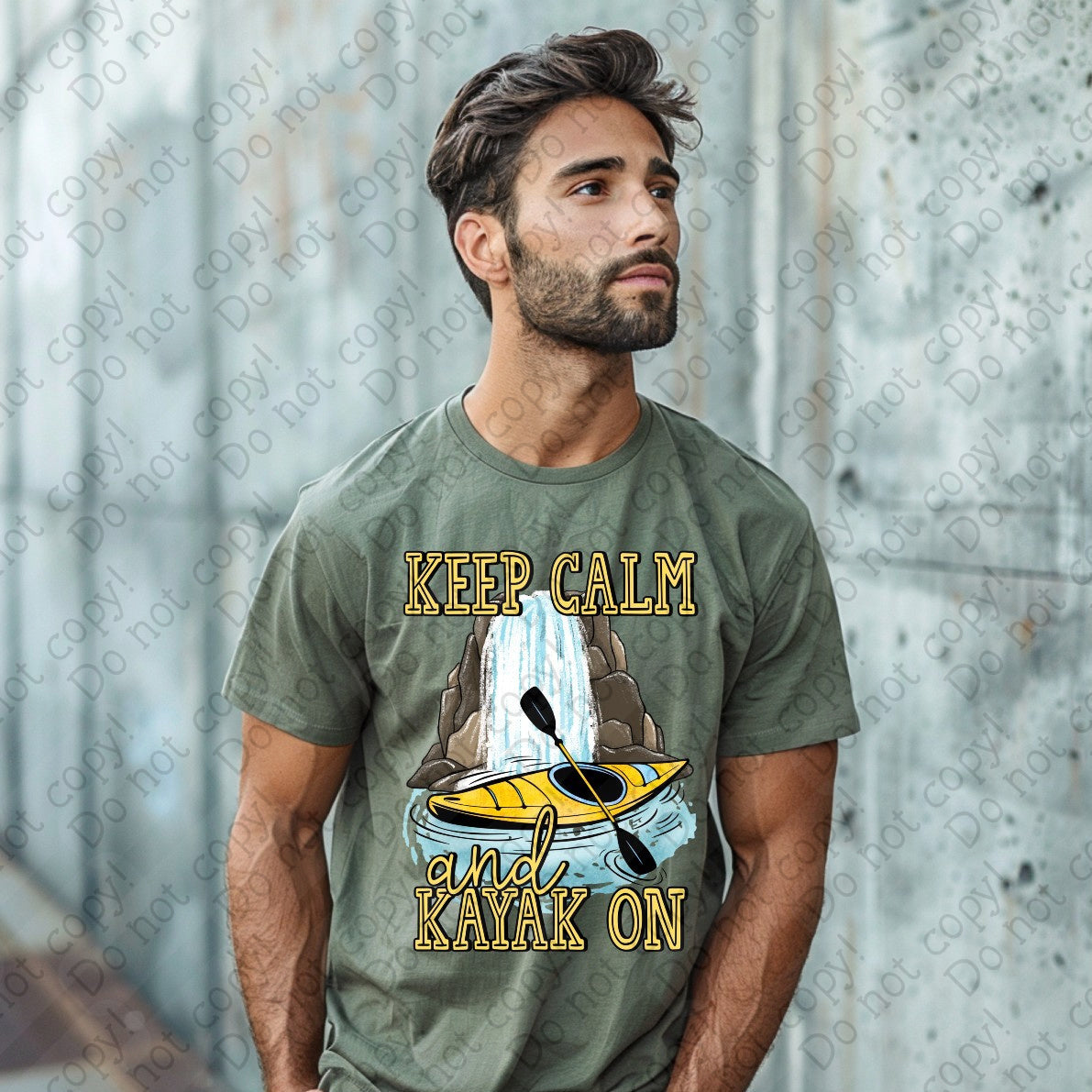 55-37 Keep Calm and Kayak On Completed Tee