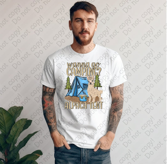 55-42 Wanna Go Camping_ Alpaca Tent Completed Tee