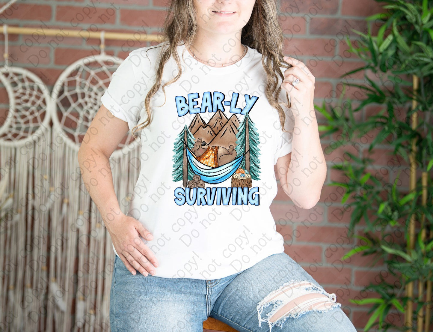 55-46 Bear-ly Surviving Completed Tee