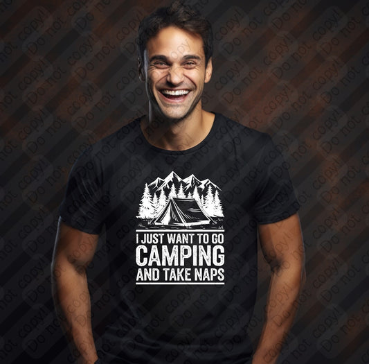 55-48 C White - I Just Want To Go Camping Completed Tee