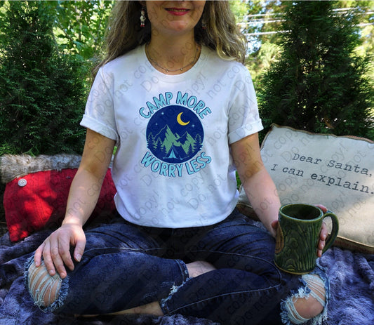 55-50 Camp More Worry Less Completed Tee
